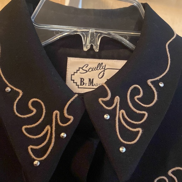 Scully By Marsha Wright Black Vintage Blazer with Leopard Print Stars; size L - Picture 3 of 10